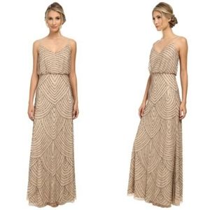 Art deco blouson beaded gown